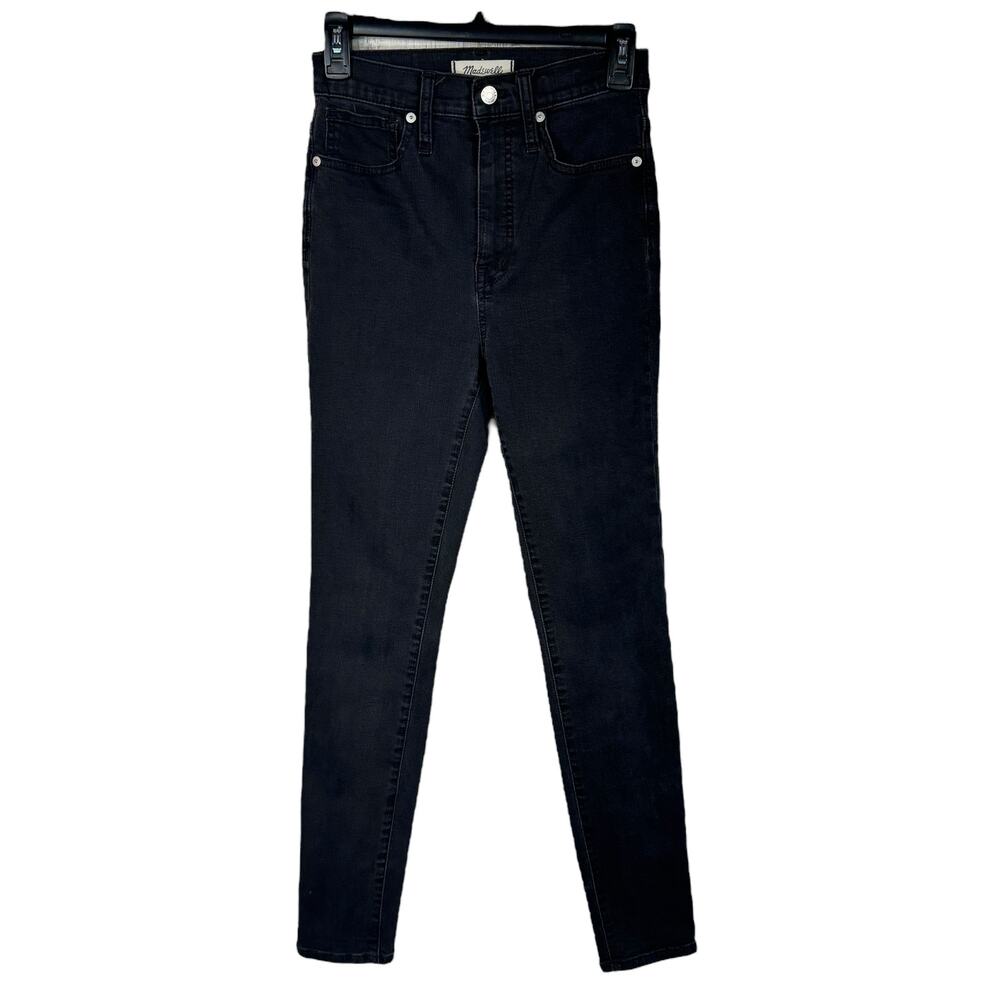 Madewell SZ 25 - 11” High-Rise Skinny Jeans Stretch Zip-Fly Pockets Black Wash